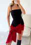 Women suspender sexy bow dress party dress