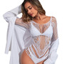 Women Jacquard Net Bikini Long Sleeve Jumpsuit Sexy Lingerie