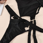 Women Lace Lace-Up Patchwork Hollow Backless Sexy Lingerie