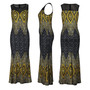 Women's Elegant Fashion Mesh Patchwork Sleeveless Printed Long Dress