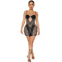 Fashionable Party And Nightclub Style Sexy See-Through Straps Beaded Bodycon A-Line Dress