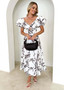 Women Printed Puff Sleeve Dress