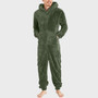 Men's Couple's Zippered Fleece Jumpsuit Thermal Pajamas