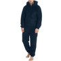 Men's Couple's Zippered Fleece Jumpsuit Thermal Pajamas