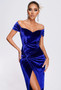 Chic Women's Off Shoulder Velvet evening Dress