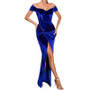 Chic Women's Off Shoulder Velvet evening Dress