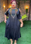 African Women Plus Size Off Shoulder Half Sleeve Beaded Dress