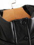 Leather Casual solid color leather cotton-padded Stand Collar jacket