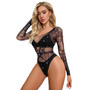 women Sexy hollow fishnet rhinestones Beaded sexy bodysuit Tight Fitting lingerie