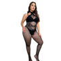 Plus Size Tight Fitting Lace Jacquard Sexy Romper Lingerie Female Temptation See-Through One-piece bodystockings