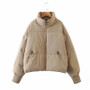 women's winter style fashion Stand Collar zipper pocket warm cotton-padded jacket