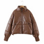 women's winter style fashion Stand Collar zipper pocket warm cotton-padded jacket