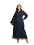 Plus Size Women's Tassel Long Sleeve Button Up Shirt Dress