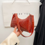 Handheld mini women's bag winter fashion shoulder bag Trendy gradient underarm baguette bag