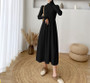 Autumn and winter women's trendy Elegant half turtleneck long sleeve Basic Knitting sweater dress