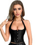 Herringbone waist shaping bra satin fabric Halter Neck camisole women's corset top