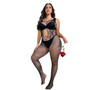 Women Plus Size Tight Fitting Fishnet Romper Hollow Sexy bodystockings Lingerie