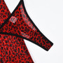 leopard printcomfortable mesh push-up Bra Thong skirt sexy underwear Three-Piece lingerie