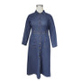 Plus Size Women Women Denim Turndown Collar Long Sleeve Dress