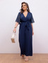 Women Sexy Bow Tie Loose Jumpsuit