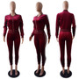 Women's Spring And Winter Casual Style Velvet Sports Tracksuit