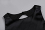 Sexy Low Back Solid Color Chic Slim Fit Sleeveless Round Neck Slim Long Dress