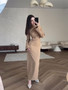 Muslim Spring Elegant Chic Solid Color Pleated Long Sleeve Dress