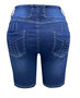 Women's Knee-Length Tight Fitting Slim Fit Denim Shorts