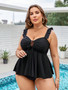 Sexy Solid Color Plus Size Two Pieces Swimsuit