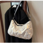 Lightweight and large-capacity tote bag fashionable and trendy solid color simple shoulder bag casual cross-body bag