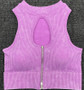 Yoga clothing set for women seamless sports push-up vest high-waist yoga pants zipper fitness clothing