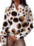 Plus Size Women Autumn and Winter Long Sleeve Loose Printed Maxi Shirt