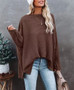 Women knitting waffle Slash Shoulder Top