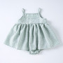 Girls suspender plaid dress