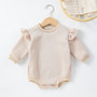 Girls Autumn and Winter Long Sleeve Solid Romper