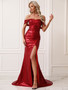 Autumn And Winter Chic Dress Women's Formal Party Sexy Off Shoulder Sequined Evening Dress