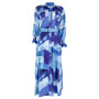 Women Elegant Turndown Collar Maxi Dress