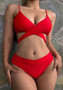 Women Sexy Solid Two Pieces Bikini Swimwear