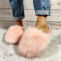 Autumn Winter Plus Size Women's Furry Slippers Home Outdoor Wear