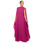 Fashion Women's Solid Color Chiffon Long Pleated Dress