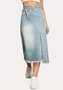 Autumn Women's Fashion Slit Patchwork Retro Denim Skirt