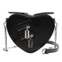 Women Style Heart Print Chain Pu Small Shoulder Bag Heart Print Bag