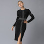 Women knitting Basic Bodycon Sweater Dress