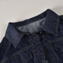 Women Sexy Half Sleeve Turndown Collar Crop Denim Jacket