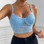 Women Summer Basic Sexy Lace See-Through Crop Backless Top