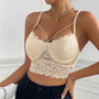 Women Summer Basic Sexy Lace See-Through Crop Backless Top