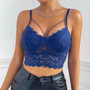 Women Summer Basic Sexy Lace See-Through Crop Backless Top