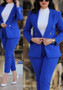 Casual Fashion Business Two Piece Blazer Pants Solid  Women's Suit