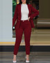 Casual Fashion Business Two Piece Blazer Pants Solid  Women's Suit