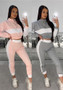 Autumn And Winter Long-Sleeved Fashion Casual Color Matching Two Piece Pants Set